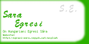 sara egresi business card