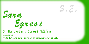 sara egresi business card